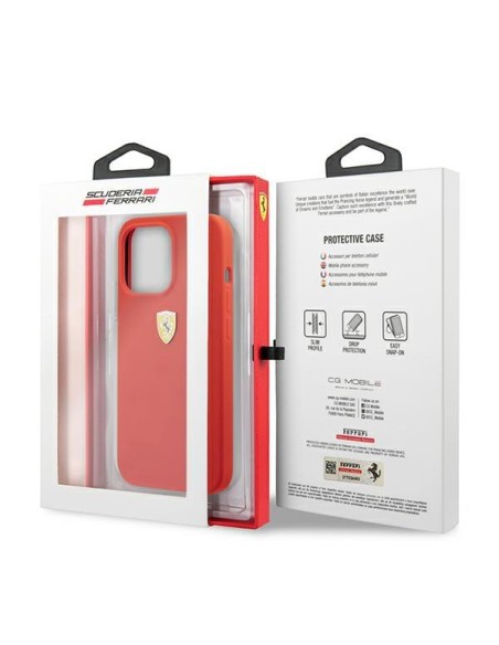 Ferrari silikoninis dėklas iPhone 13 Pro Max - raudonas Ferrari silikoninis dėklas iPhone 13 Pro Max - raudonas