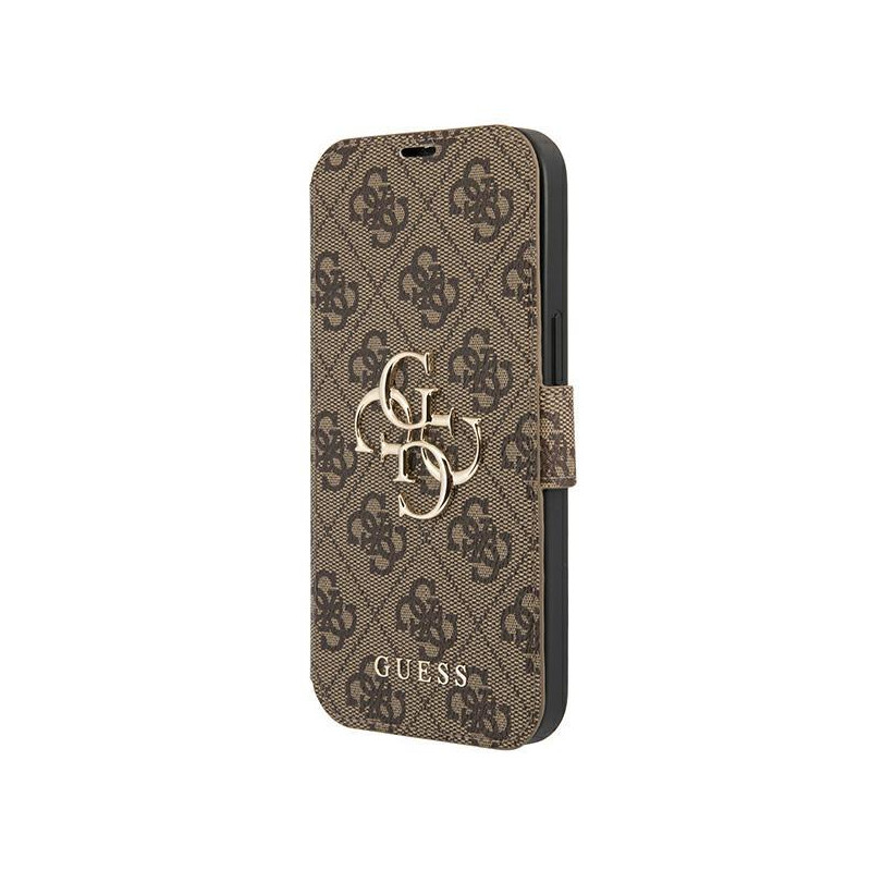 Guess 4G Big Metal Logo dėklas, skirtas iPhone 13 Pro / iPhone 13 - rudas