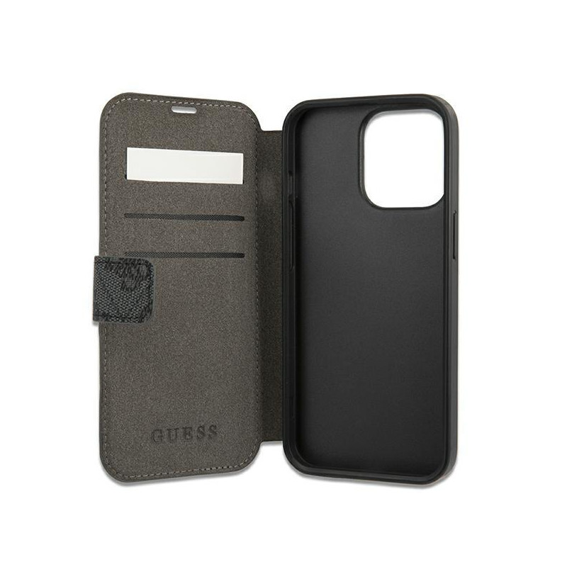 Guess 4G Big Metal Logo dėklas, skirtas iPhone 13 Pro / iPhone 13 - pilkas