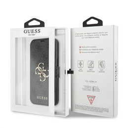 Guess 4G Big Metal Logo dėklas, skirtas iPhone 13 Pro / iPhone 13 - pilkas