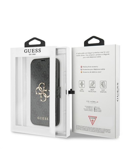 Guess 4G Big Metal Logo dėklas, skirtas iPhone 13 Pro / iPhone 13 - pilkas Guess 4G Big Metal Logo dėklas, skirtas iPhone 13 Pro / iPhone 13 - pilkas