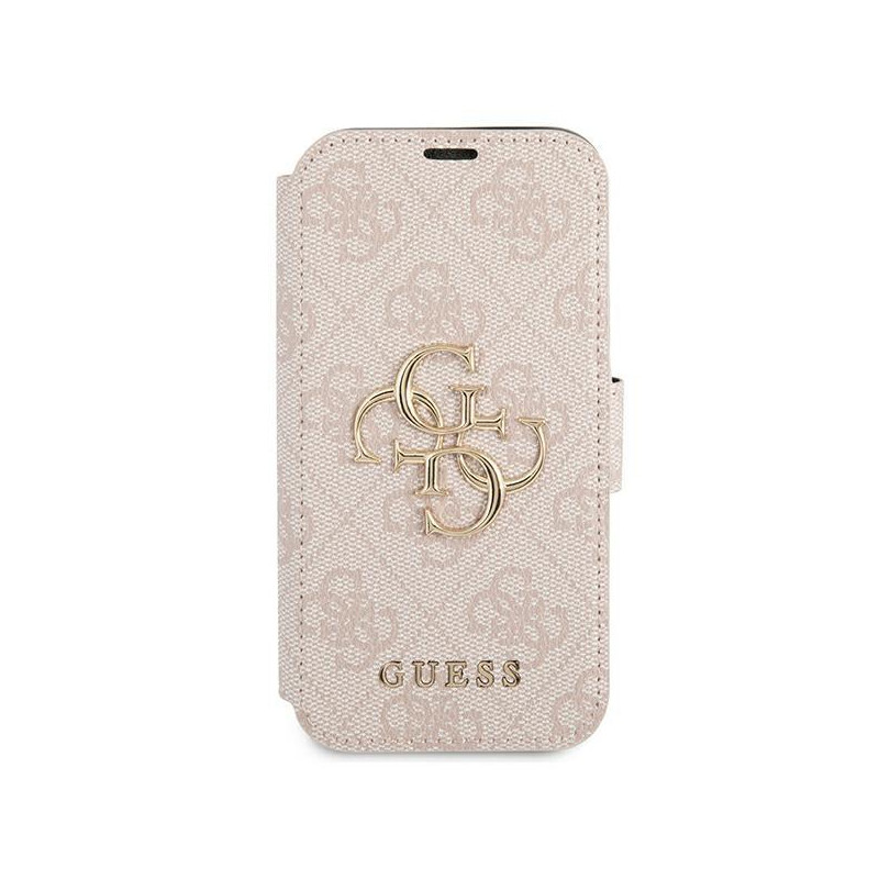 Guess 4G Big Metal Logo dėklas, skirtas iPhone 13 Pro / iPhone 13 - rožinis