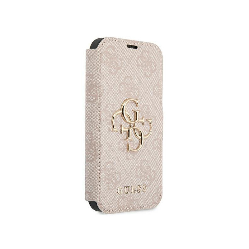 Guess 4G Big Metal Logo dėklas, skirtas iPhone 13 Pro / iPhone 13 - rožinis