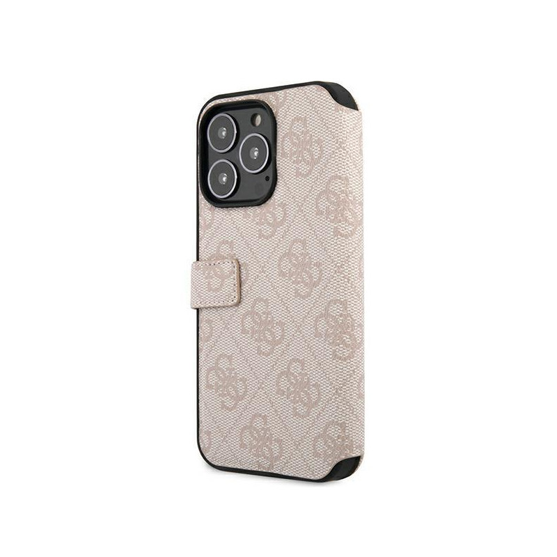 Guess 4G Big Metal Logo dėklas, skirtas iPhone 13 Pro / iPhone 13 - rožinis