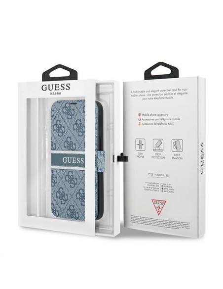 Guess 4G Stripe dėklas iPhone 13 mini - mėlynas Guess 4G Stripe dėklas iPhone 13 mini - mėlynas
