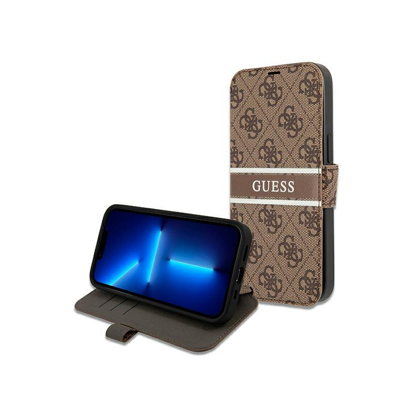 Guess 4G Stripe dėklas iPhone 13 mini - rudas