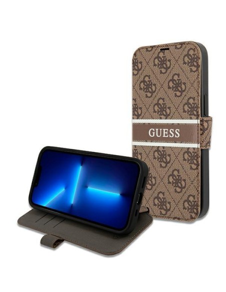 Guess 4G Stripe dėklas iPhone 13 mini - rudas Guess 4G Stripe dėklas iPhone 13 mini - rudas