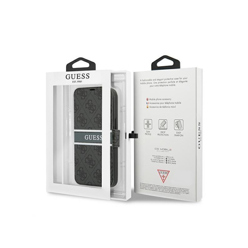 Guess 4G Stripe dėklas iPhone 13 mini - pilkas