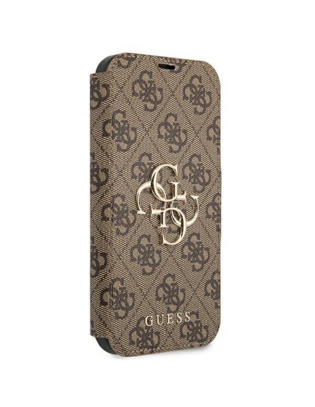 Guess 4G Big Metal Logo dėklas, skirtas iPhone 13 Pro Max - rudas Guess 4G Big Metal Logo dėklas, skirtas iPhone 13 Pro Max - rudas