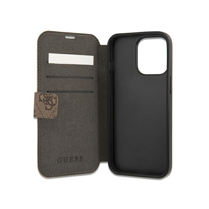 Guess 4G Big Metal Logo dėklas, skirtas iPhone 13 Pro Max - rudas