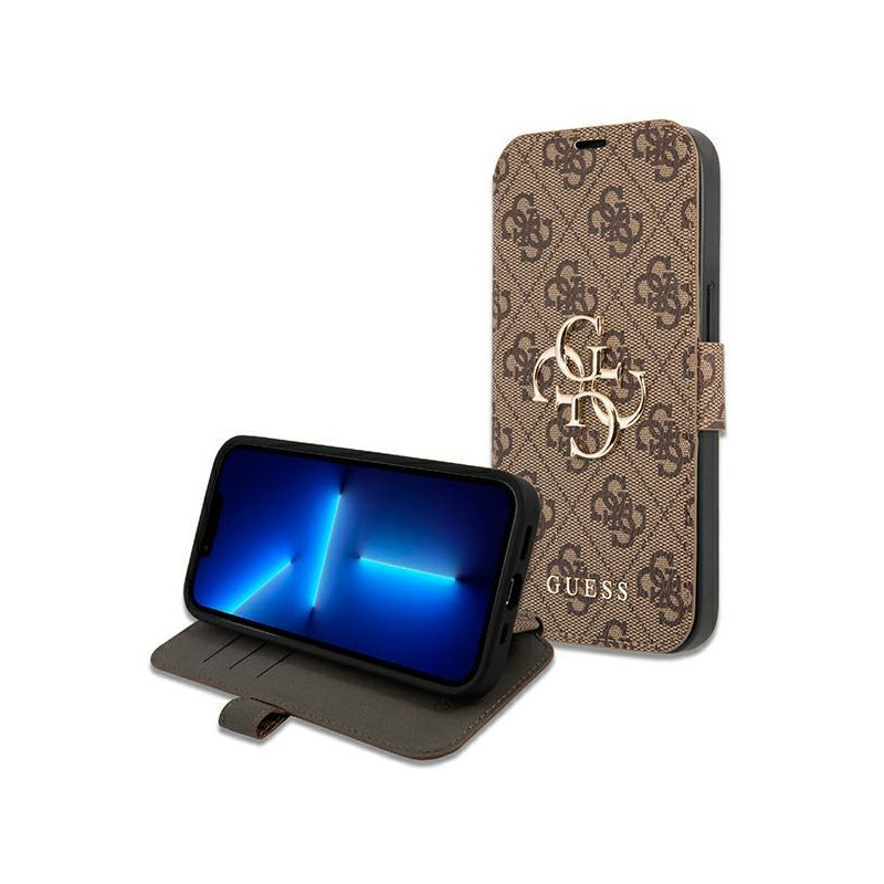 Guess 4G Big Metal Logo dėklas, skirtas iPhone 13 Pro Max - rudas