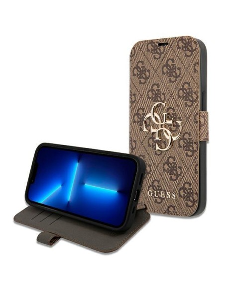 Guess 4G Big Metal Logo dėklas, skirtas iPhone 13 Pro Max - rudas Guess 4G Big Metal Logo dėklas, skirtas iPhone 13 Pro Max - rudas