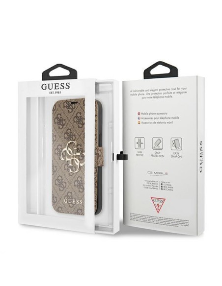 Guess 4G Big Metal Logo dėklas, skirtas iPhone 13 Pro Max - rudas Guess 4G Big Metal Logo dėklas, skirtas iPhone 13 Pro Max - rudas