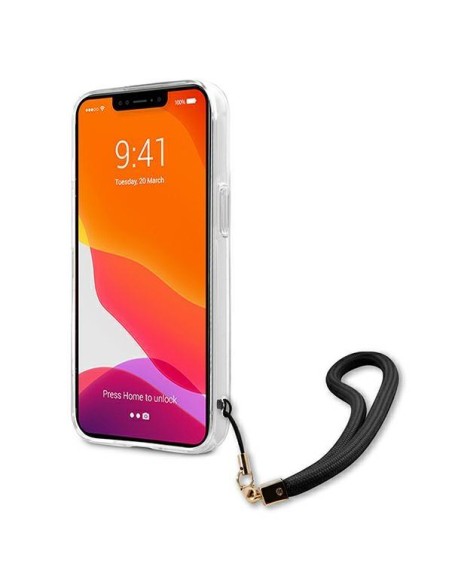 Guess Camo Strap Collection dėklas, skirtas iPhone 13 Pro / iPhone 13 - juodas