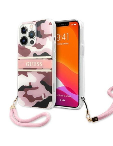 Guess Camo Strap Collection dėklas, skirtas iPhone 13 Pro / iPhone 13 - rožinis Guess Camo Strap Collection dėklas, skirtas iPhone 13 Pro / iPhone 13 - rožinis