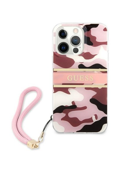 Guess Camo Strap Collection dėklas, skirtas iPhone 13 Pro / iPhone 13 - rožinis Guess Camo Strap Collection dėklas, skirtas iPhone 13 Pro / iPhone 13 - rožinis