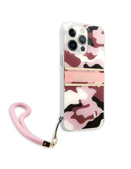 Guess Camo Strap Collection dėklas, skirtas iPhone 13 Pro / iPhone 13 - rožinis Guess Camo Strap Collection dėklas, skirtas iPhone 13 Pro / iPhone 13 - rožinis