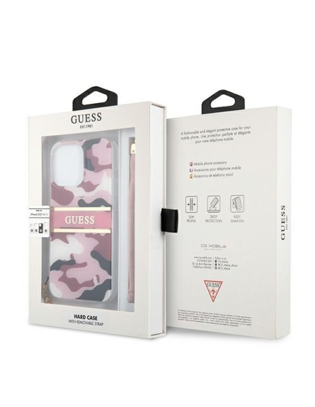 Guess Camo Strap Collection dėklas, skirtas iPhone 13 Pro / iPhone 13 - rožinis Guess Camo Strap Collection dėklas, skirtas iPhone 13 Pro / iPhone 13 - rožinis