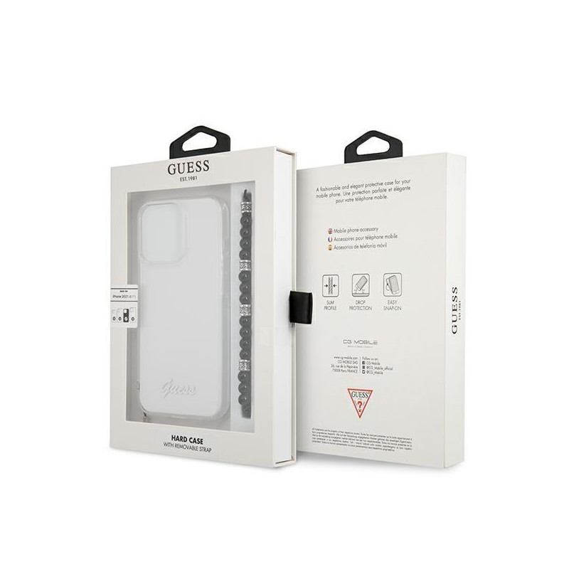 Guess Black Pearl dėklas, skirtas iPhone 13 Pro / iPhone 13 - skaidrus