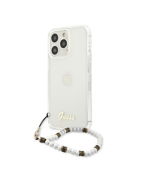 Guess White Pearl dėklas, skirtas iPhone 13 Pro / iPhone 13 - skaidrus Guess White Pearl dėklas, skirtas iPhone 13 Pro / iPhone 13 - skaidrus