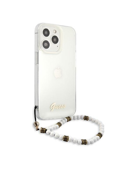 Guess White Pearl dėklas, skirtas iPhone 13 Pro / iPhone 13 - skaidrus Guess White Pearl dėklas, skirtas iPhone 13 Pro / iPhone 13 - skaidrus