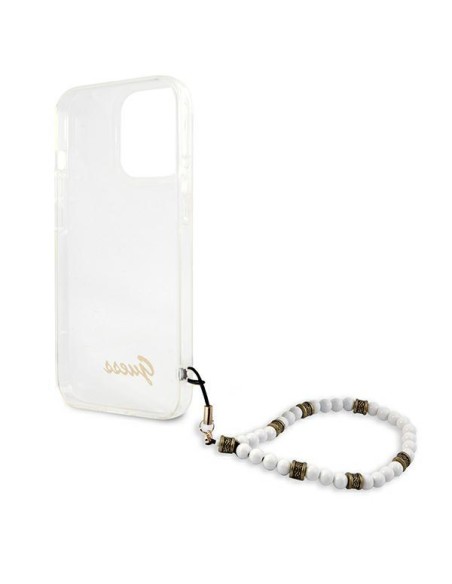 Guess White Pearl dėklas, skirtas iPhone 13 Pro / iPhone 13 - skaidrus Guess White Pearl dėklas, skirtas iPhone 13 Pro / iPhone 13 - skaidrus