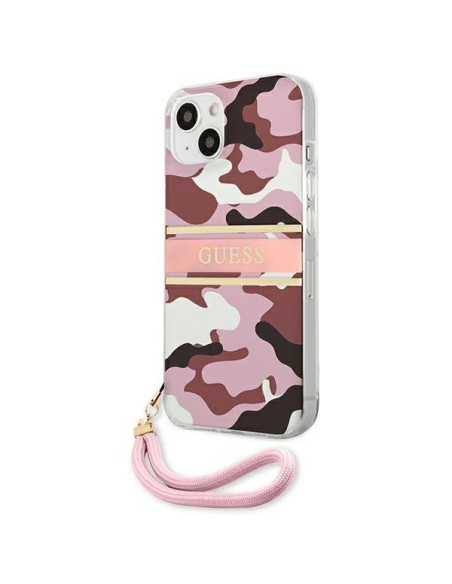 Guess Camo Strap Collection dėklas iPhone 13 - rožinis Guess Camo Strap Collection dėklas iPhone 13 - rožinis