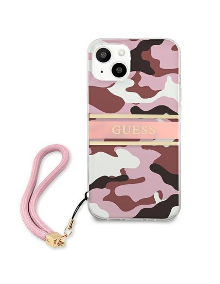Guess Camo Strap Collection dėklas iPhone 13 - rožinis Guess Camo Strap Collection dėklas iPhone 13 - rožinis