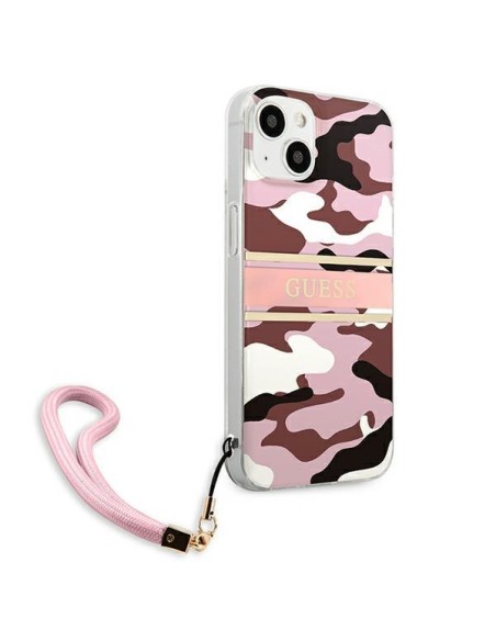 Guess Camo Strap Collection dėklas iPhone 13 - rožinis Guess Camo Strap Collection dėklas iPhone 13 - rožinis