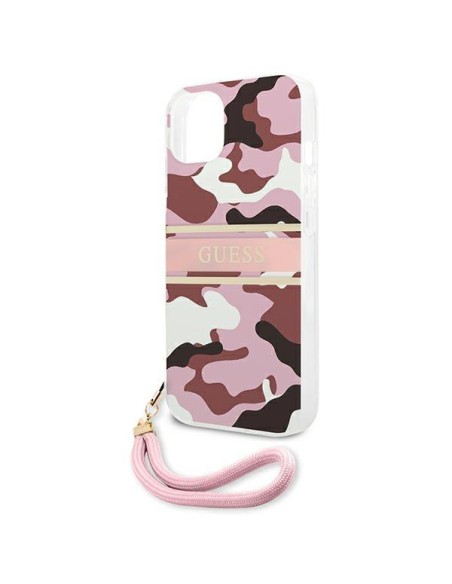 Guess Camo Strap Collection dėklas iPhone 13 - rožinis Guess Camo Strap Collection dėklas iPhone 13 - rožinis