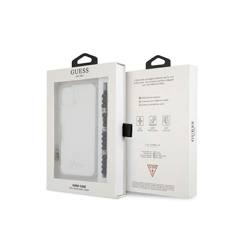 Guess Black Pearl dėklas iPhone 13 - skaidrus