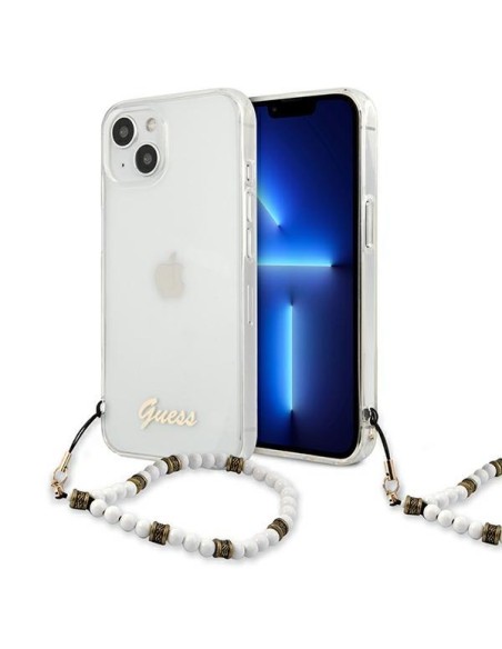 Guess White Pearl dėklas iPhone 13 - skaidrus Guess White Pearl dėklas iPhone 13 - skaidrus