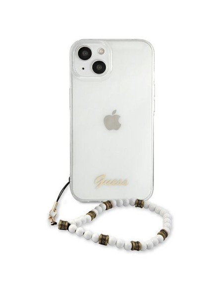 Guess White Pearl dėklas iPhone 13 - skaidrus Guess White Pearl dėklas iPhone 13 - skaidrus
