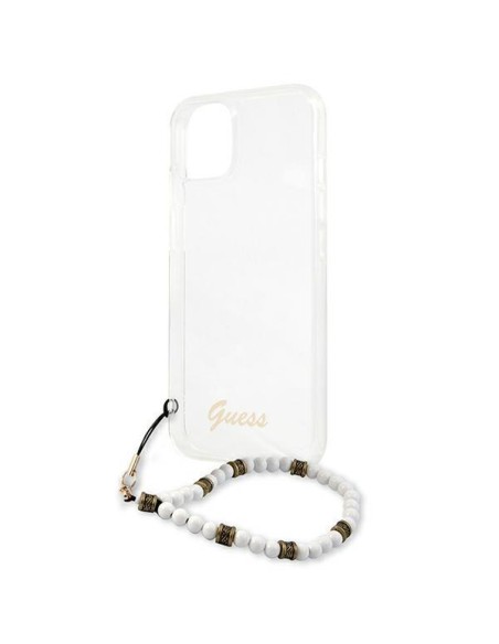 Guess White Pearl dėklas iPhone 13 - skaidrus Guess White Pearl dėklas iPhone 13 - skaidrus