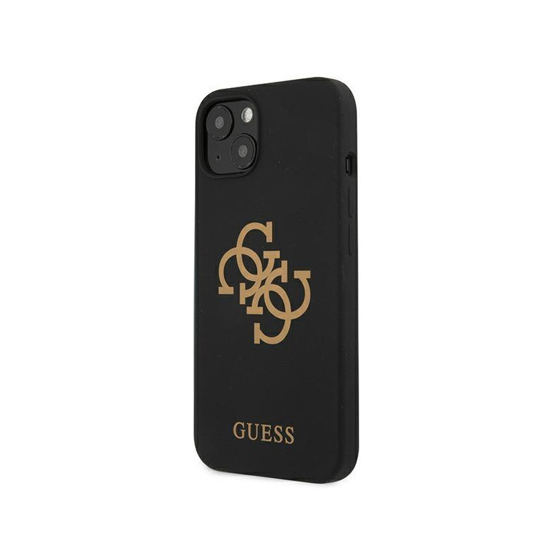 Guess Silicone 4G Logo dėklas iPhone 13 - juodas