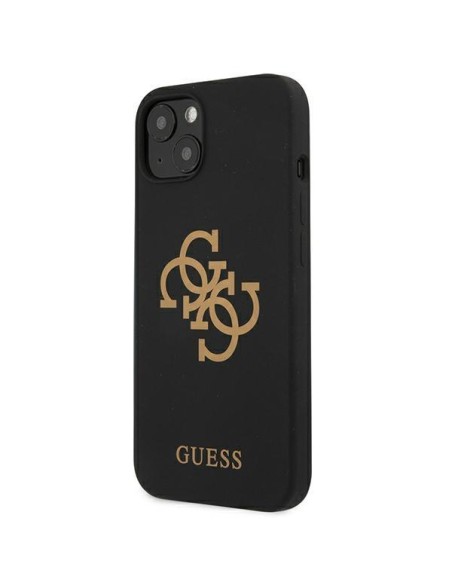 Guess Silicone 4G Logo dėklas iPhone 13 - juodas