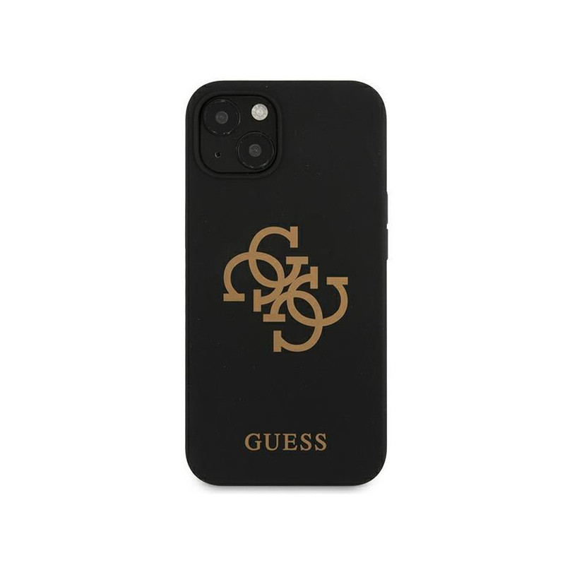 Guess Silicone 4G Logo dėklas iPhone 13 - juodas