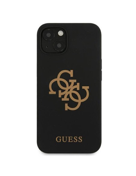 Guess Silicone 4G Logo dėklas iPhone 13 - juodas