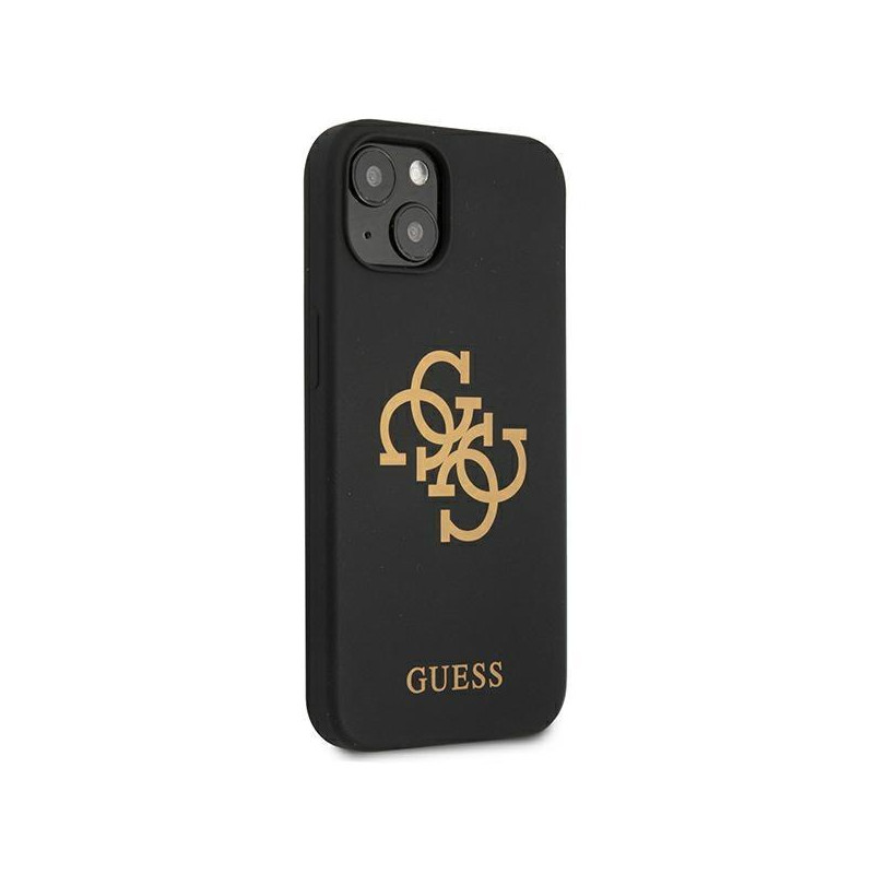 Guess Silicone 4G Logo dėklas iPhone 13 - juodas