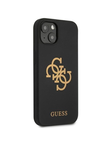 Guess Silicone 4G Logo dėklas iPhone 13 - juodas