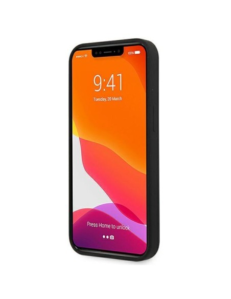 Guess Silicone 4G Logo dėklas iPhone 13 - juodas