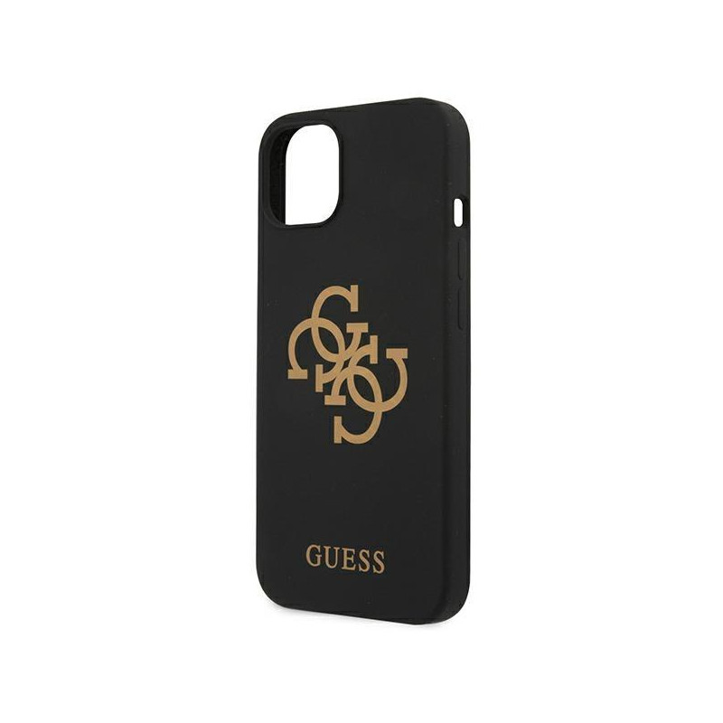 Guess Silicone 4G Logo dėklas iPhone 13 - juodas