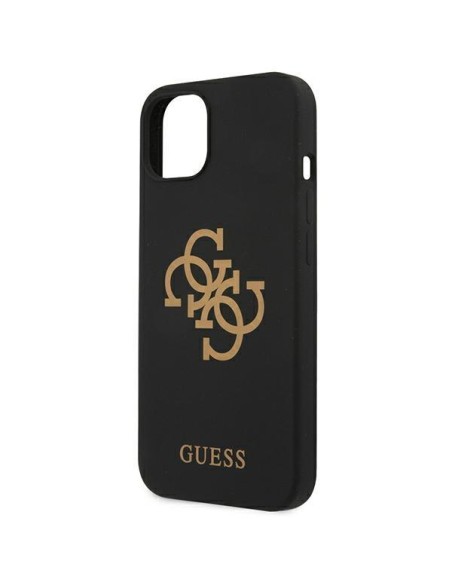 Guess Silicone 4G Logo dėklas iPhone 13 - juodas