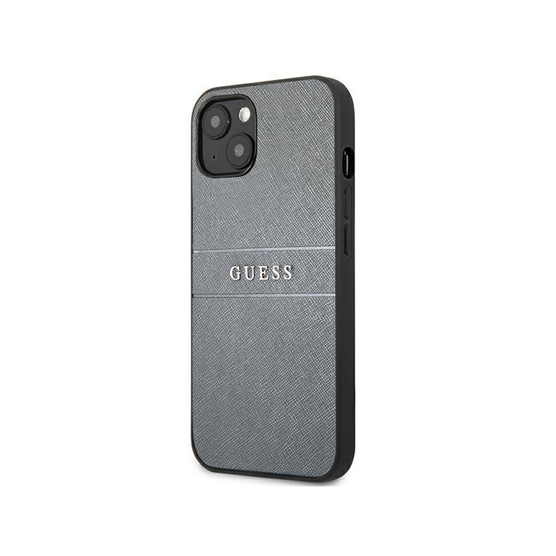 Guess GUHCP13MPSASBGR iPhone 13 6.1" pilka/ pilka Saffiano dirželis