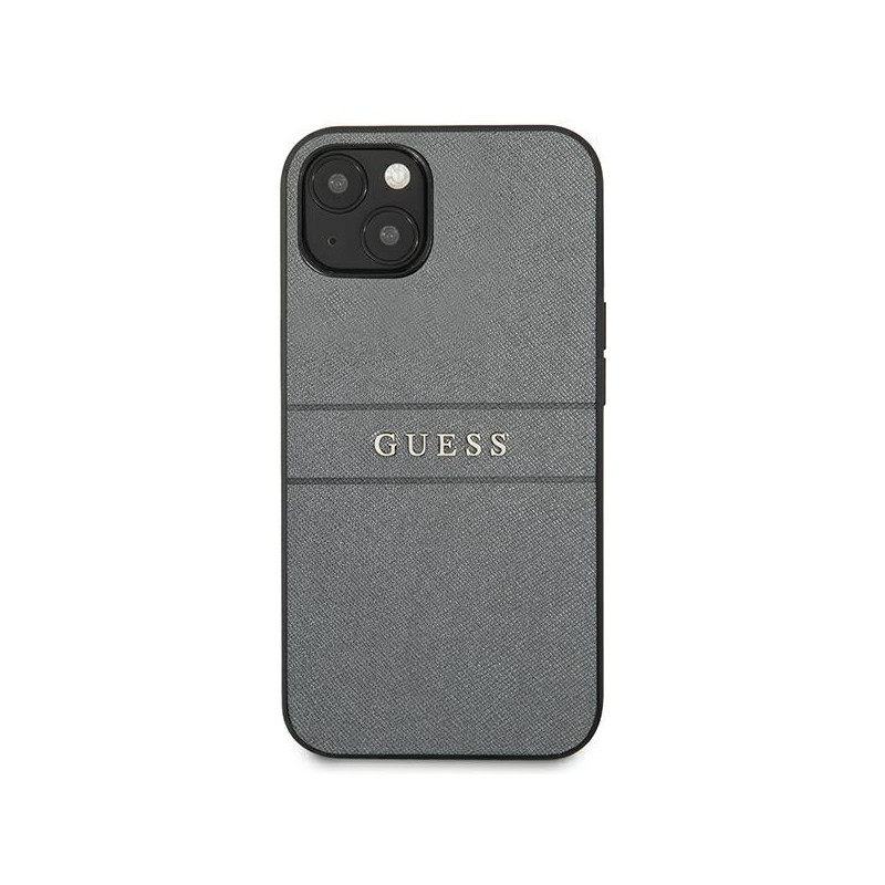 Guess GUHCP13MPSASBGR iPhone 13 6.1" pilka/ pilka Saffiano dirželis