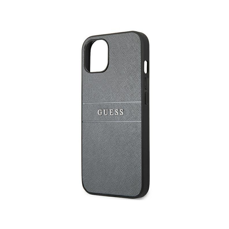Guess GUHCP13MPSASBGR iPhone 13 6.1" pilka/ pilka Saffiano dirželis