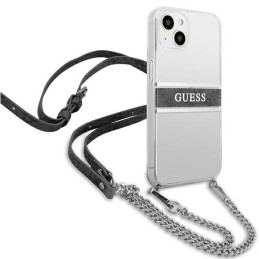 Guess 4G Grey Strap Silver Chain dėklas iPhone 13 mini - skaidrus