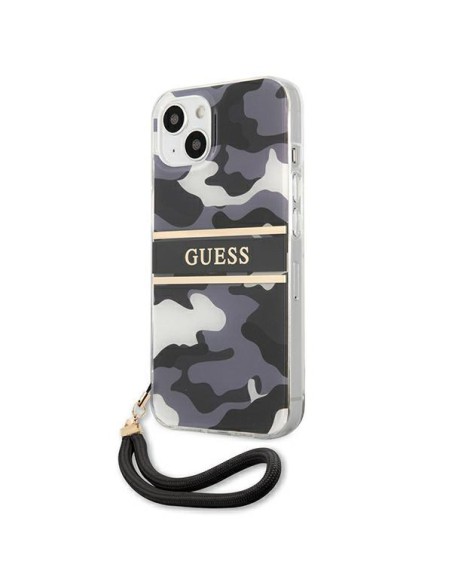 Guess Camo Strap Collection dėklas iPhone 13 mini - juodas Guess Camo Strap Collection dėklas iPhone 13 mini - juodas