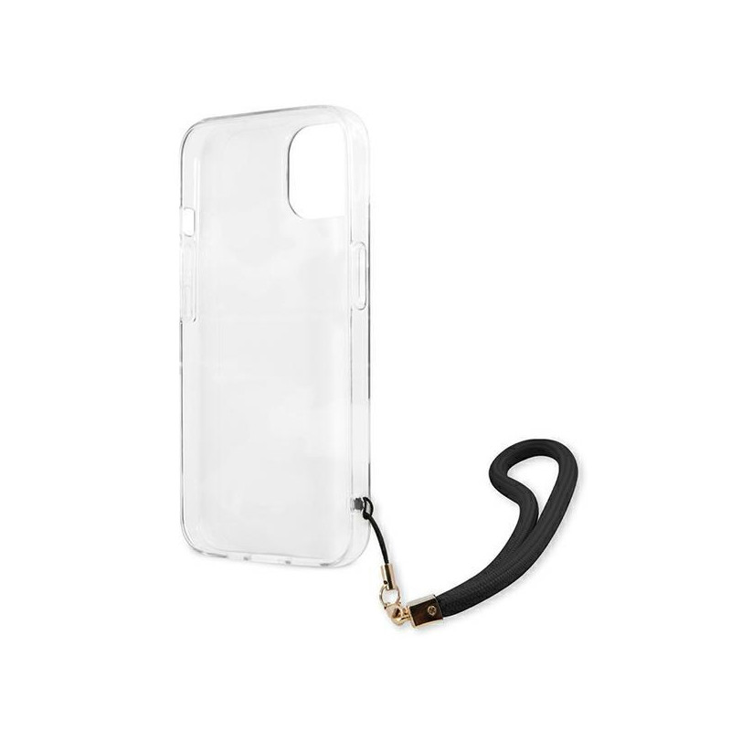 Guess Camo Strap Collection dėklas iPhone 13 mini - juodas