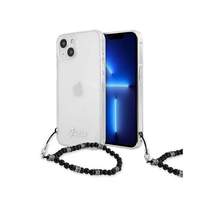 Guess Black Pearl dėklas iPhone 13 mini - skaidrus Guess Black Pearl dėklas iPhone 13 mini - skaidrus